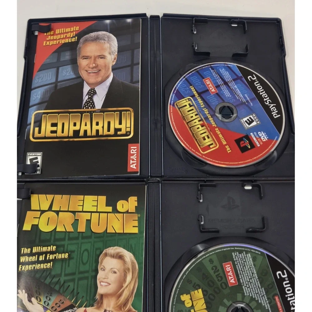 Jeopardy! & Wheel of Fortune PS2 Game Show Bundle Complete Atari 2003